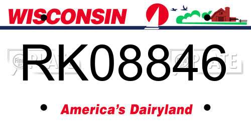 RK08846 Wisconsin License Plate