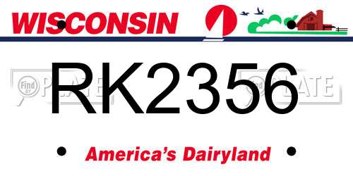 RK2356 Wisconsin License Plate