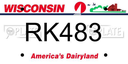 RK483 Wisconsin License Plate