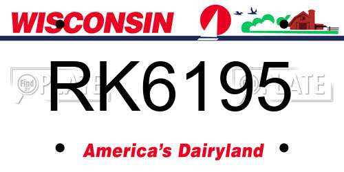 RK6195 Wisconsin License Plate