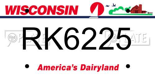 RK6225 Wisconsin License Plate