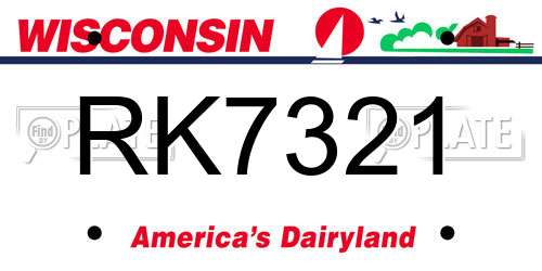 RK7321 Wisconsin License Plate