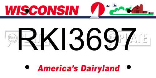 RKI3697 Wisconsin License Plate