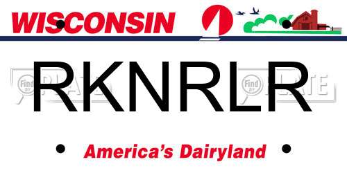 RKNRLR Wisconsin License Plate