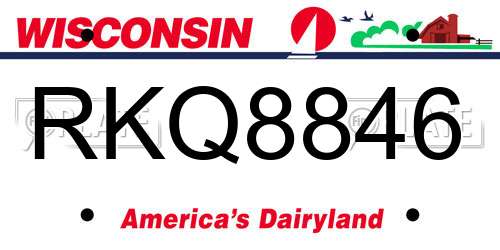 RKQ8846 Wisconsin License Plate
