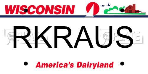 RKRAUS Wisconsin License Plate