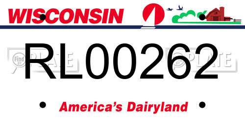 RL00262 Wisconsin License Plate