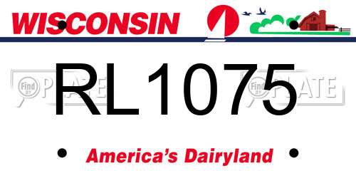 RL1075 Wisconsin License Plate