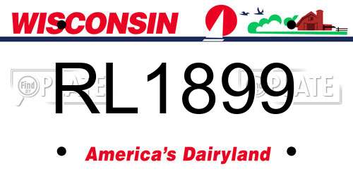 RL1899 Wisconsin License Plate