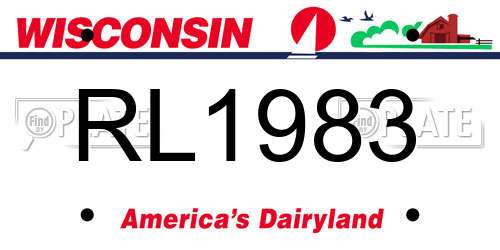RL1983 Wisconsin License Plate