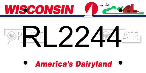 RL2244 Wisconsin License Plate