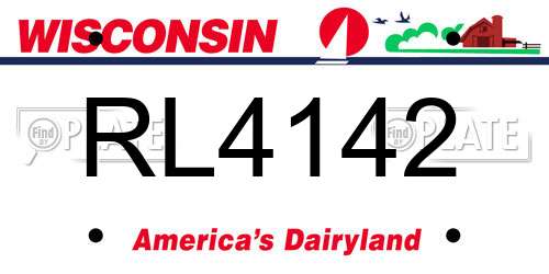 RL4142 Wisconsin License Plate