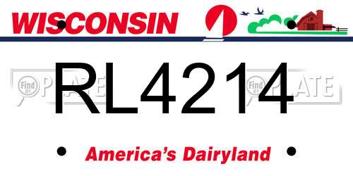 RL4214 Wisconsin License Plate