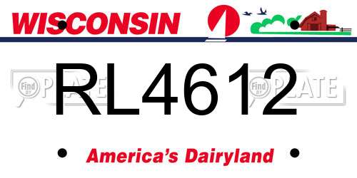 RL4612 Wisconsin License Plate