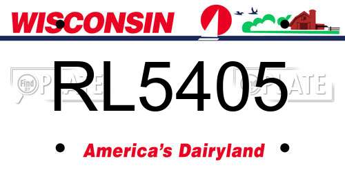 RL5405 Wisconsin License Plate