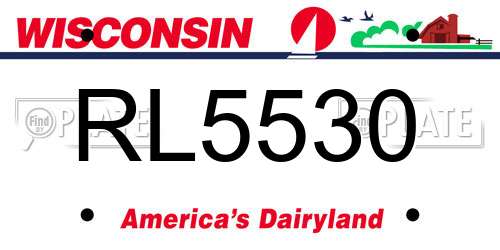 RL5530 Wisconsin License Plate
