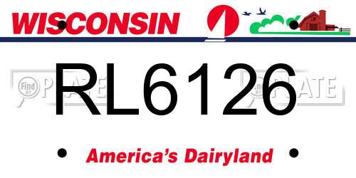 RL6126 Wisconsin License Plate