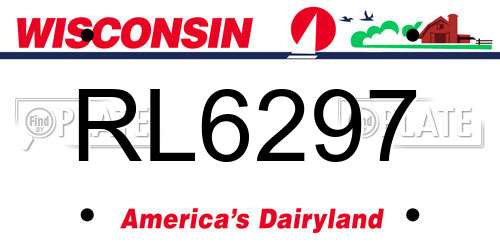 RL6297 Wisconsin License Plate