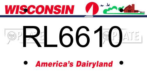 RL6610 Wisconsin License Plate