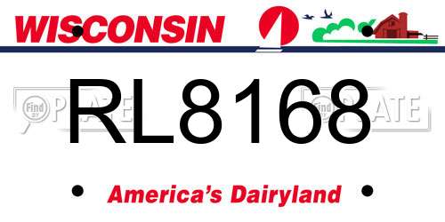 RL8168 Wisconsin License Plate