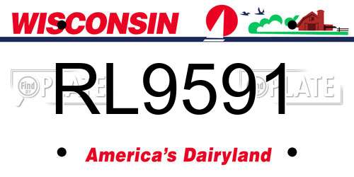 RL9591 Wisconsin License Plate