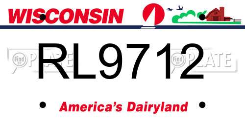 RL9712 Wisconsin License Plate