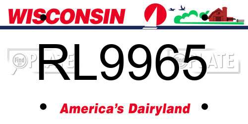 RL9965 Wisconsin License Plate