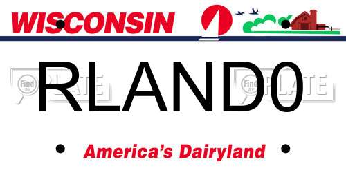 RLAND0 Wisconsin License Plate