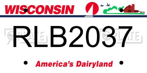RLB2037 Wisconsin License Plate