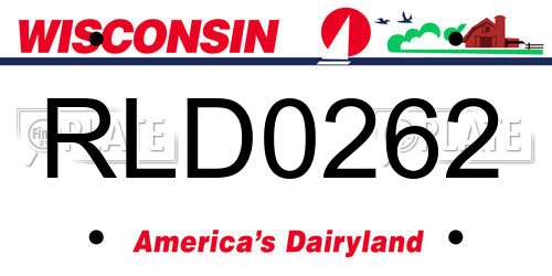 RLD0262 Wisconsin License Plate