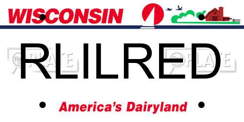 RLILRED Wisconsin License Plate