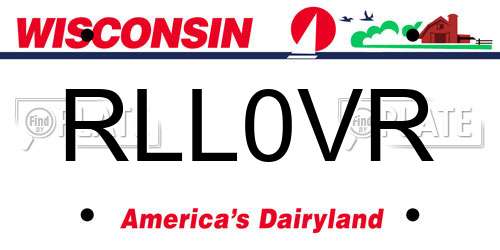 RLL0VR Wisconsin License Plate