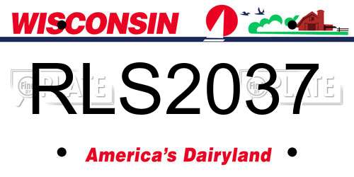 RLS2037 Wisconsin License Plate