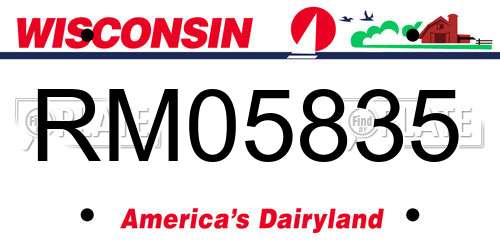 RM05835 Wisconsin License Plate