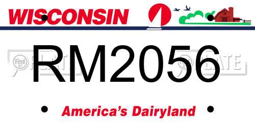 RM2056 Wisconsin License Plate
