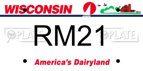 RM21 Wisconsin License Plate