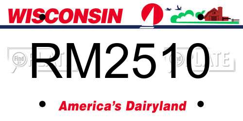 RM2510 Wisconsin License Plate