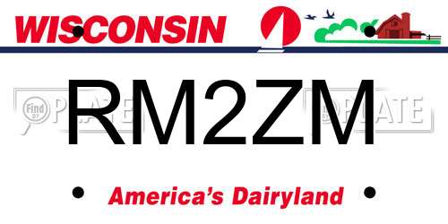 RM2ZM Wisconsin License Plate