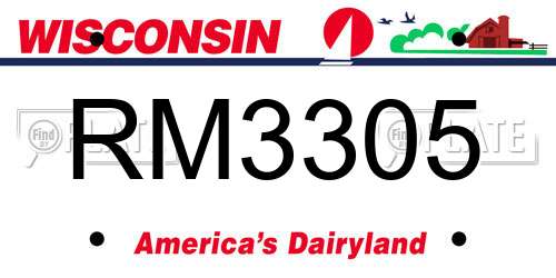 RM3305 Wisconsin License Plate