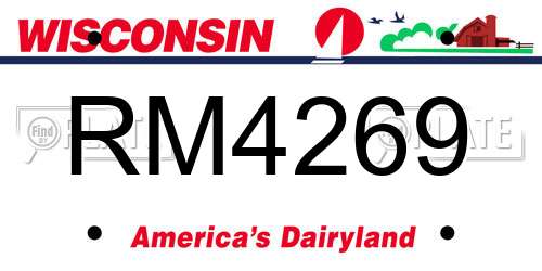 RM4269 Wisconsin License Plate