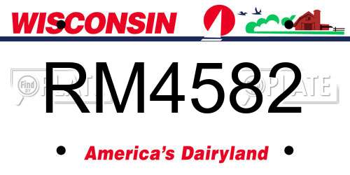 RM4582 Wisconsin License Plate
