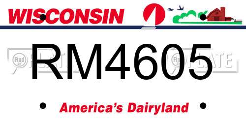 RM4605 Wisconsin License Plate