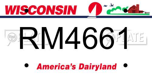 RM4661 Wisconsin License Plate