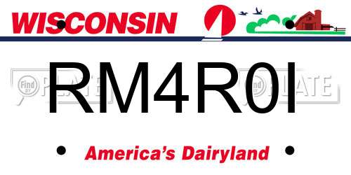 RM4R0I Wisconsin License Plate