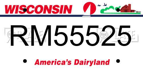 RM55525 Wisconsin License Plate