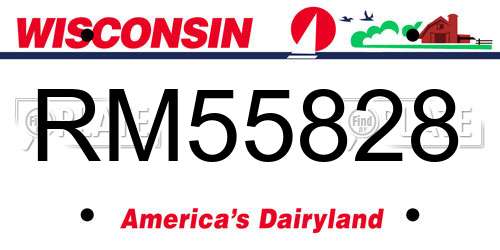 RM55828 Wisconsin License Plate