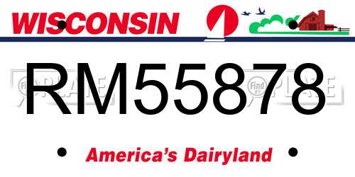 RM55878 Wisconsin License Plate
