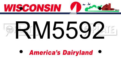 RM5592 Wisconsin License Plate