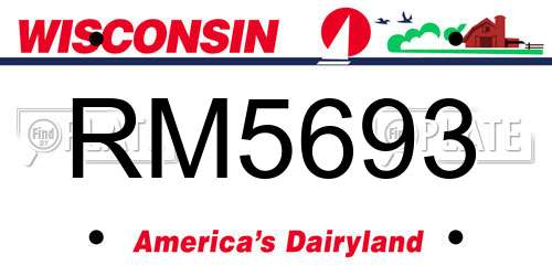 RM5693 Wisconsin License Plate