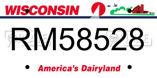 RM58528 Wisconsin License Plate